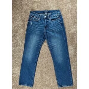 Aeropostale Womens Mid Rise Ankle Straight Jeans Blue Size 4‎